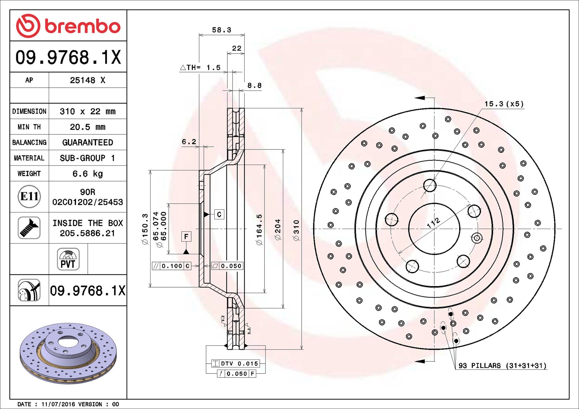 Discofreno - 09.9768.1X BREMBO