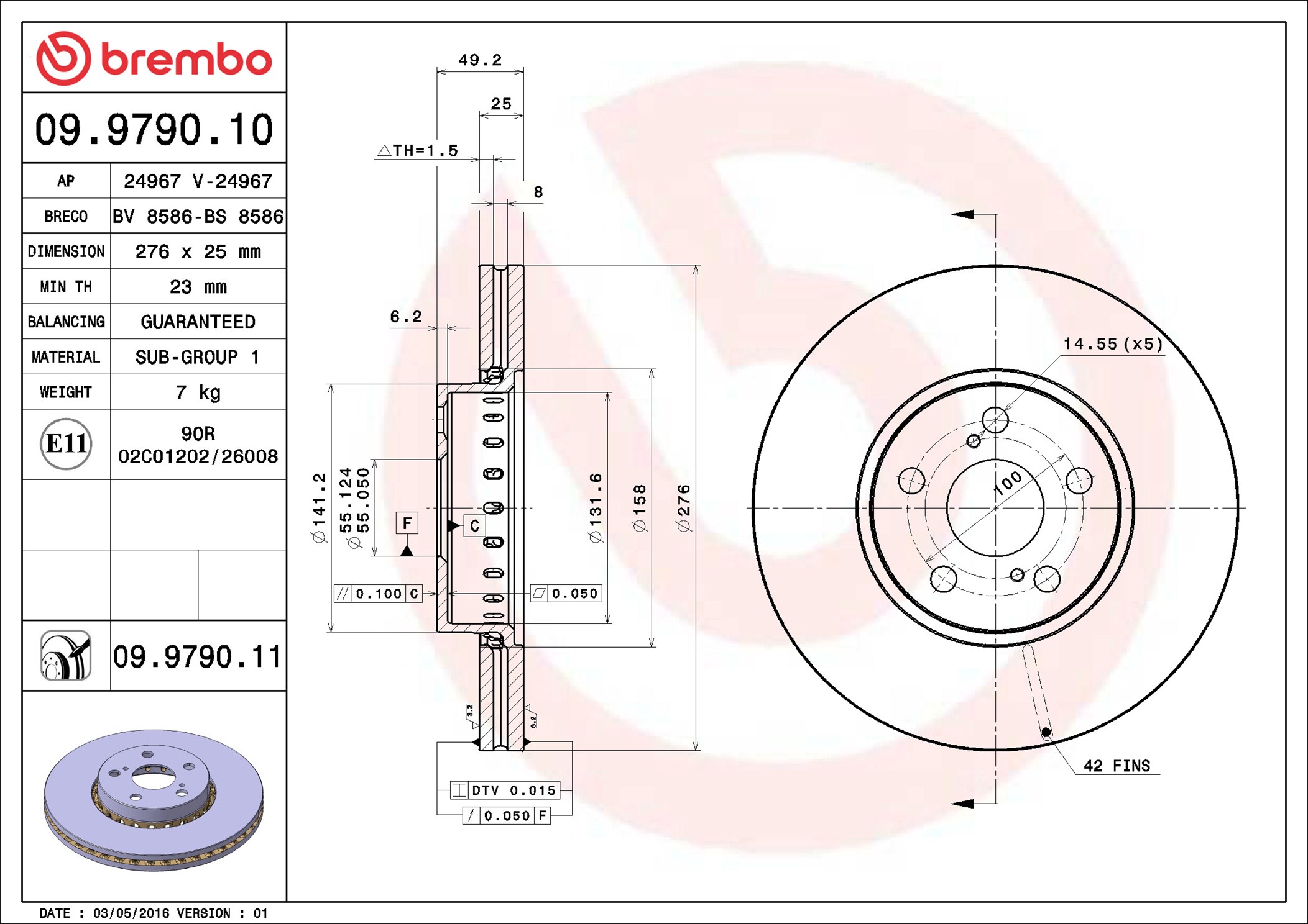 Discofreno - 09.9790.11 BREMBO