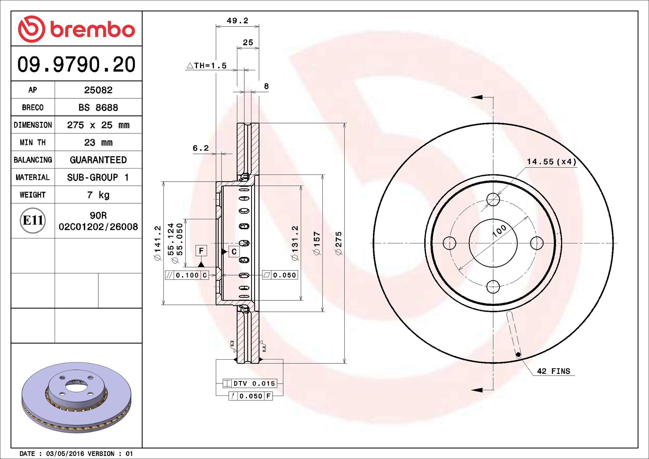 Discofreno - 09.9790.20 BREMBO