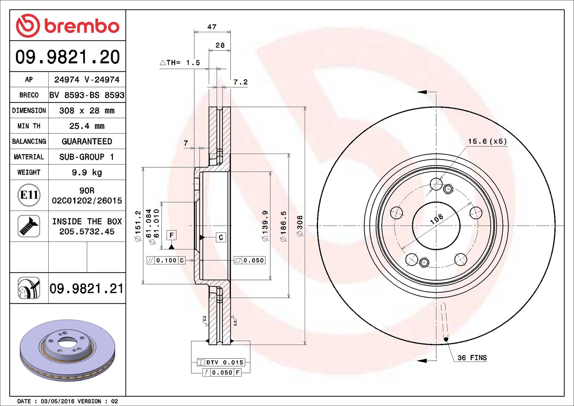 Discofreno - 09.9821.21 BREMBO