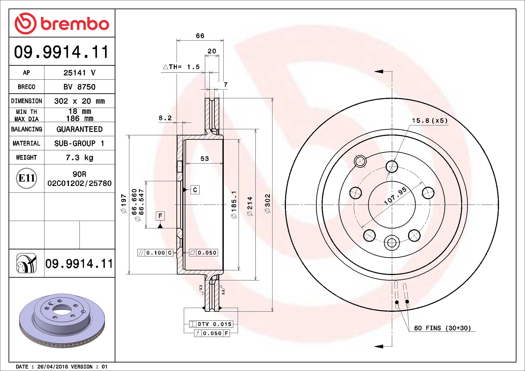 Discofreno - 09.9914.11 BREMBO