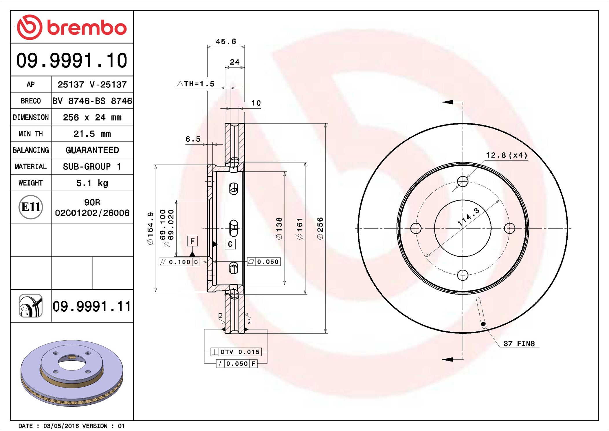 Discofreno - 09.9991.11 BREMBO