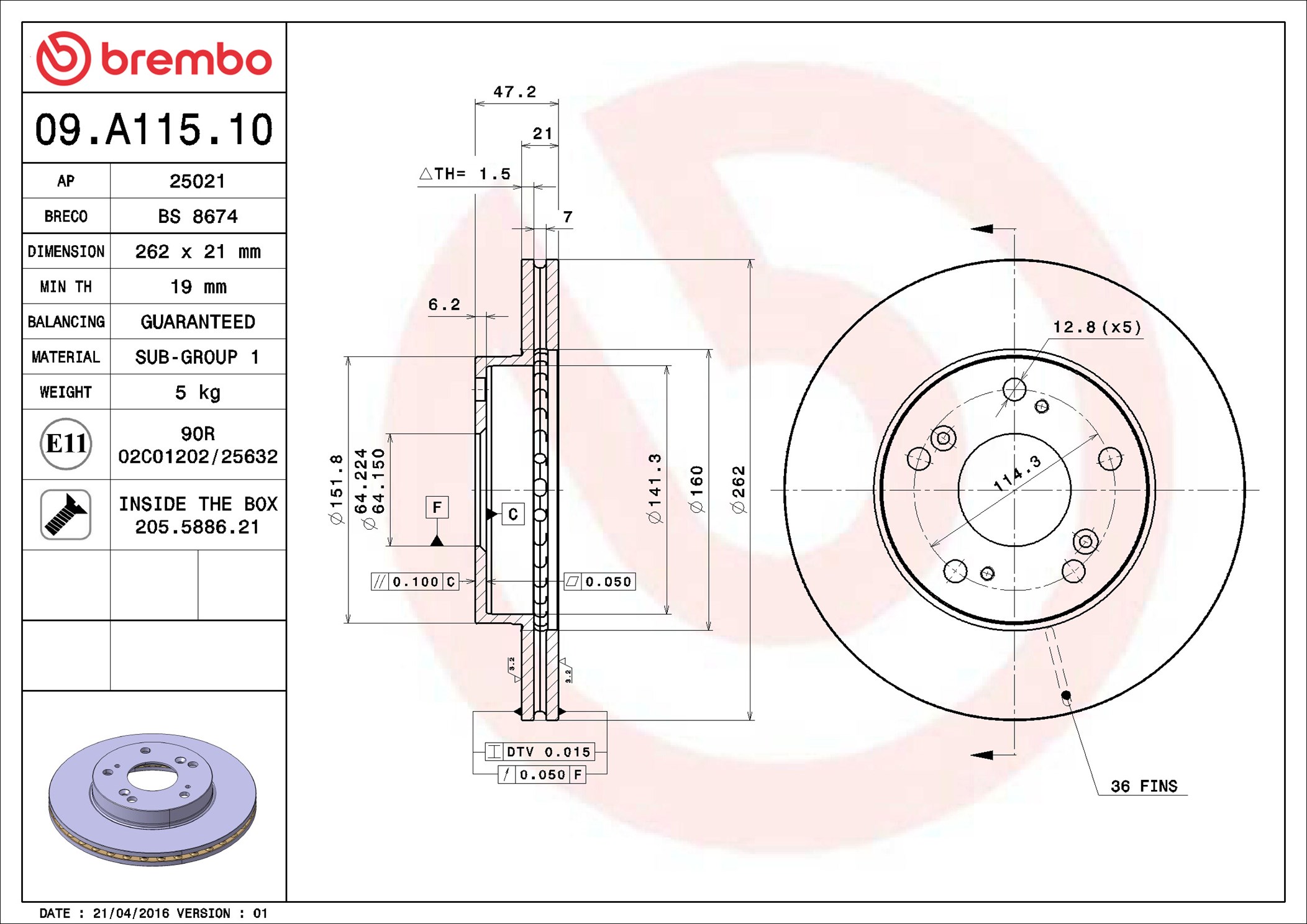 Discofreno - 09.A115.10 BREMBO