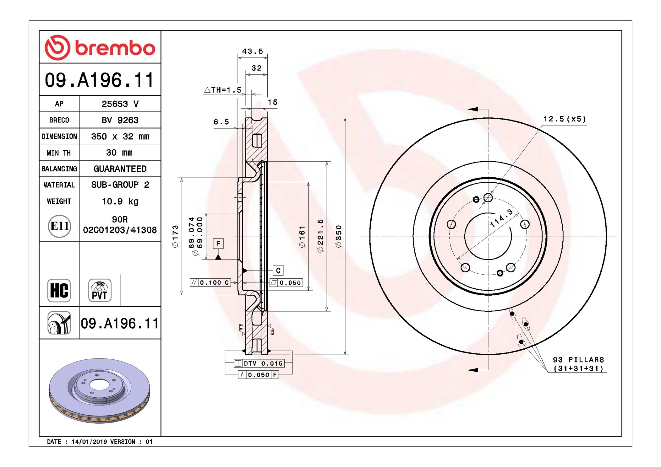 Discofreno - 09.A196.11 BREMBO
