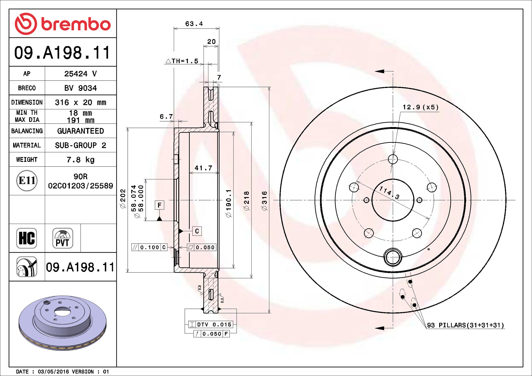 Discofreno - 09.A198.11 BREMBO