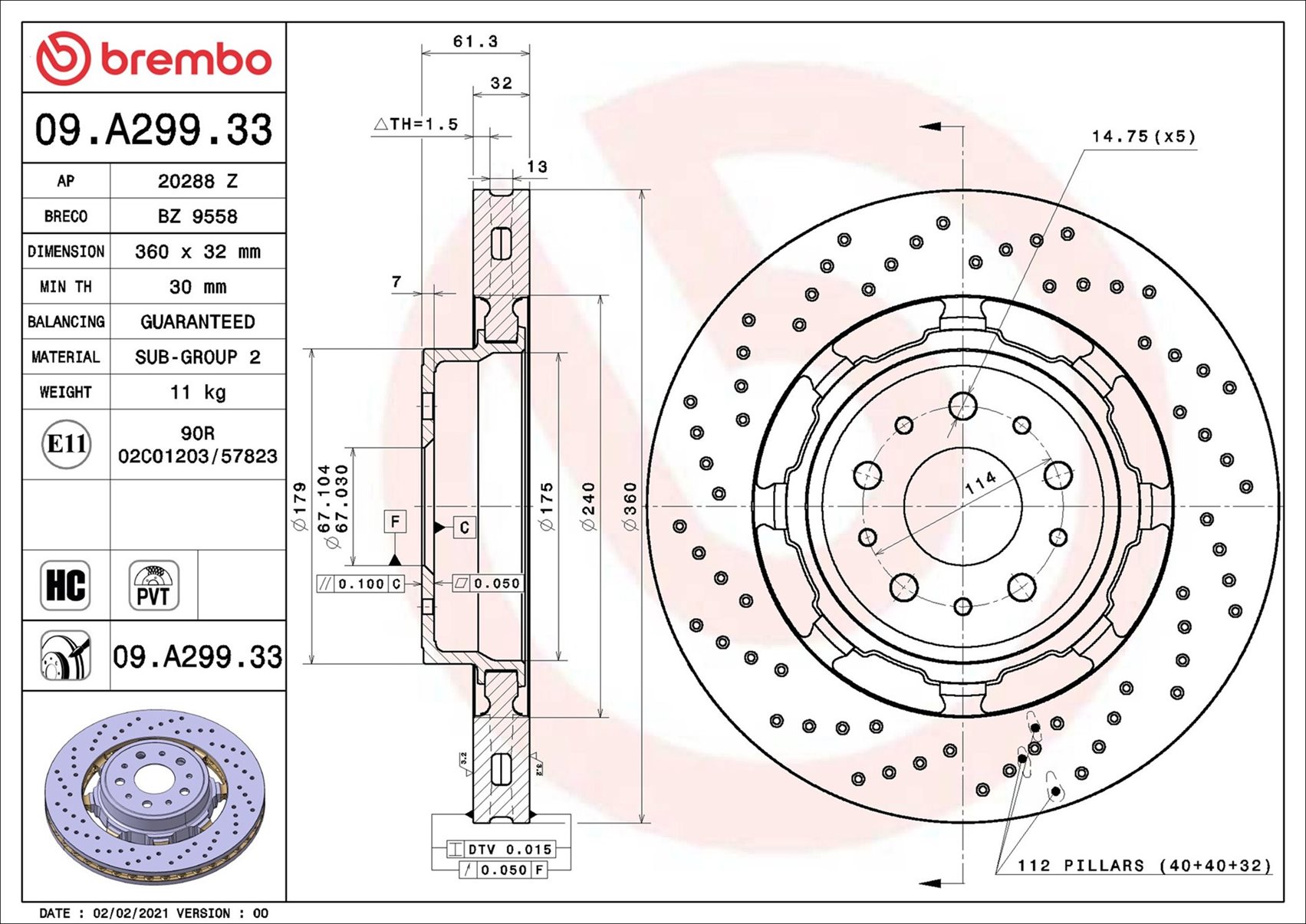 Discofreno - 09.A299.33 BREMBO
