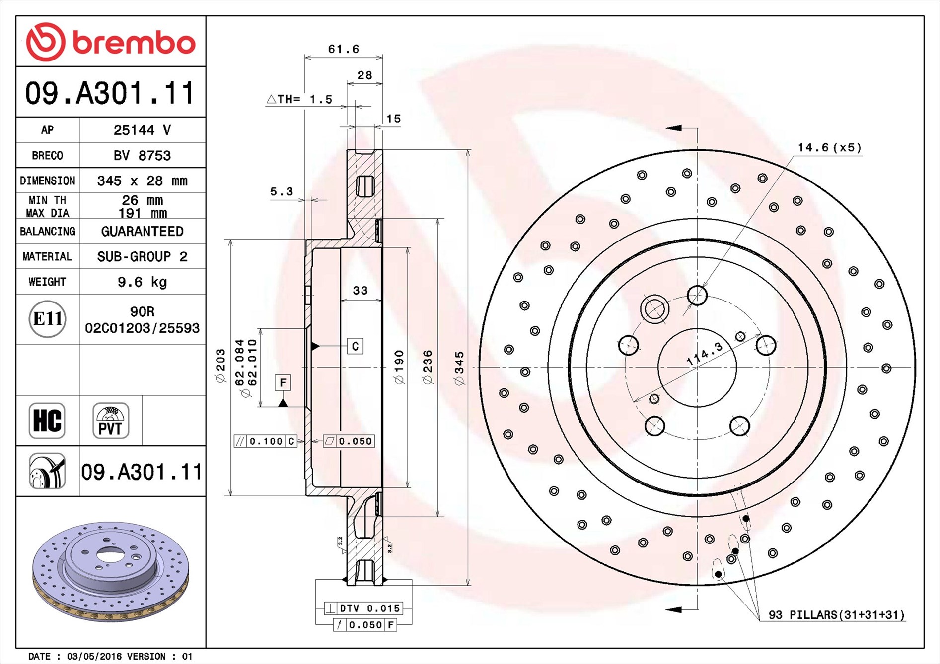 Discofreno - 09.A301.11 BREMBO