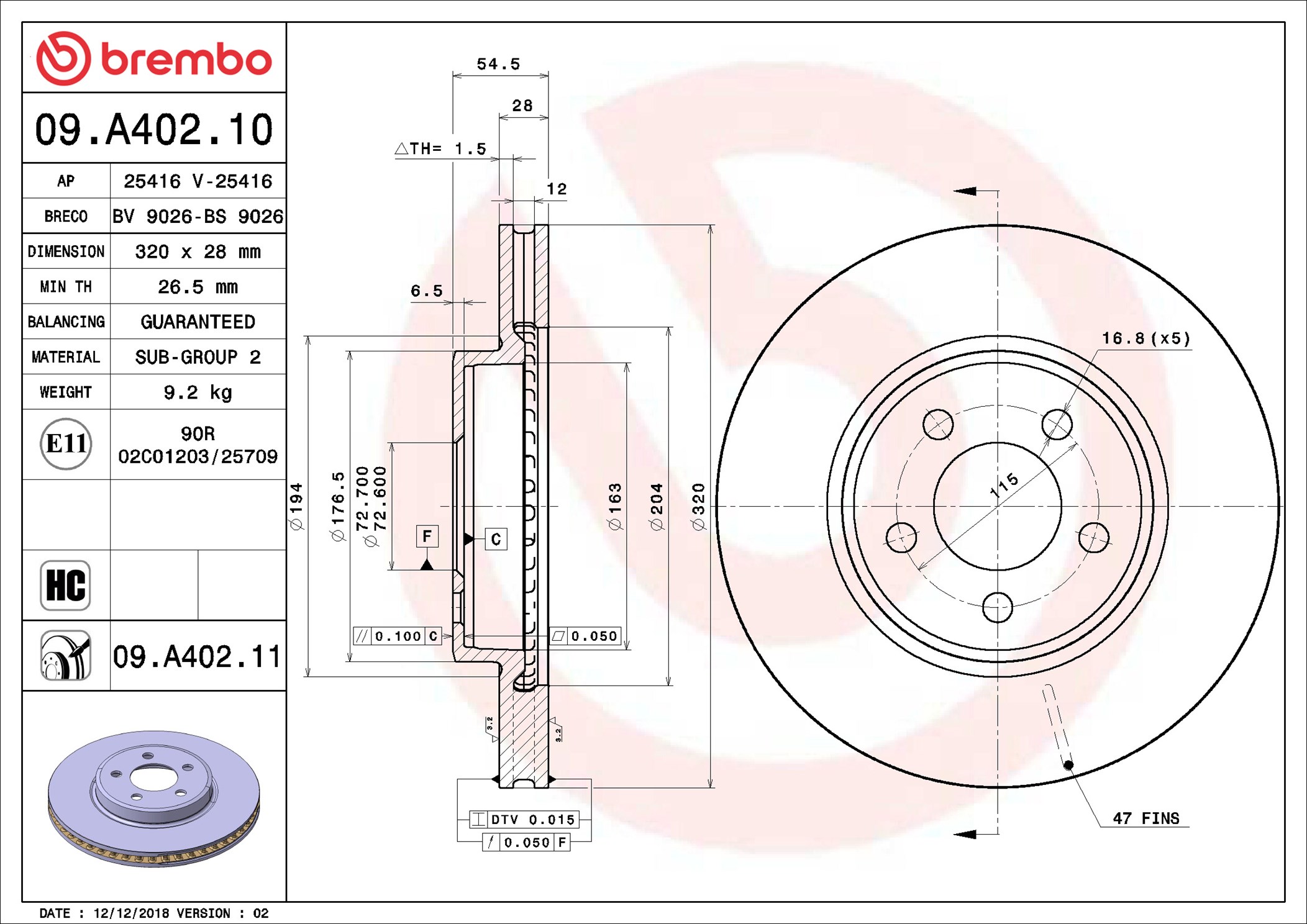 Discofreno - 09.A402.11 BREMBO