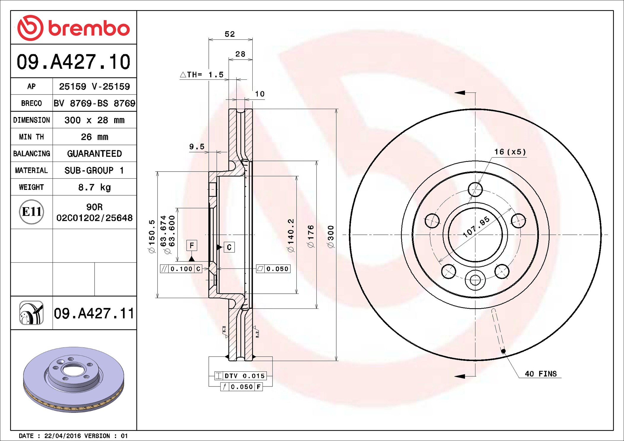 Discofreno - 09.A427.11 BREMBO