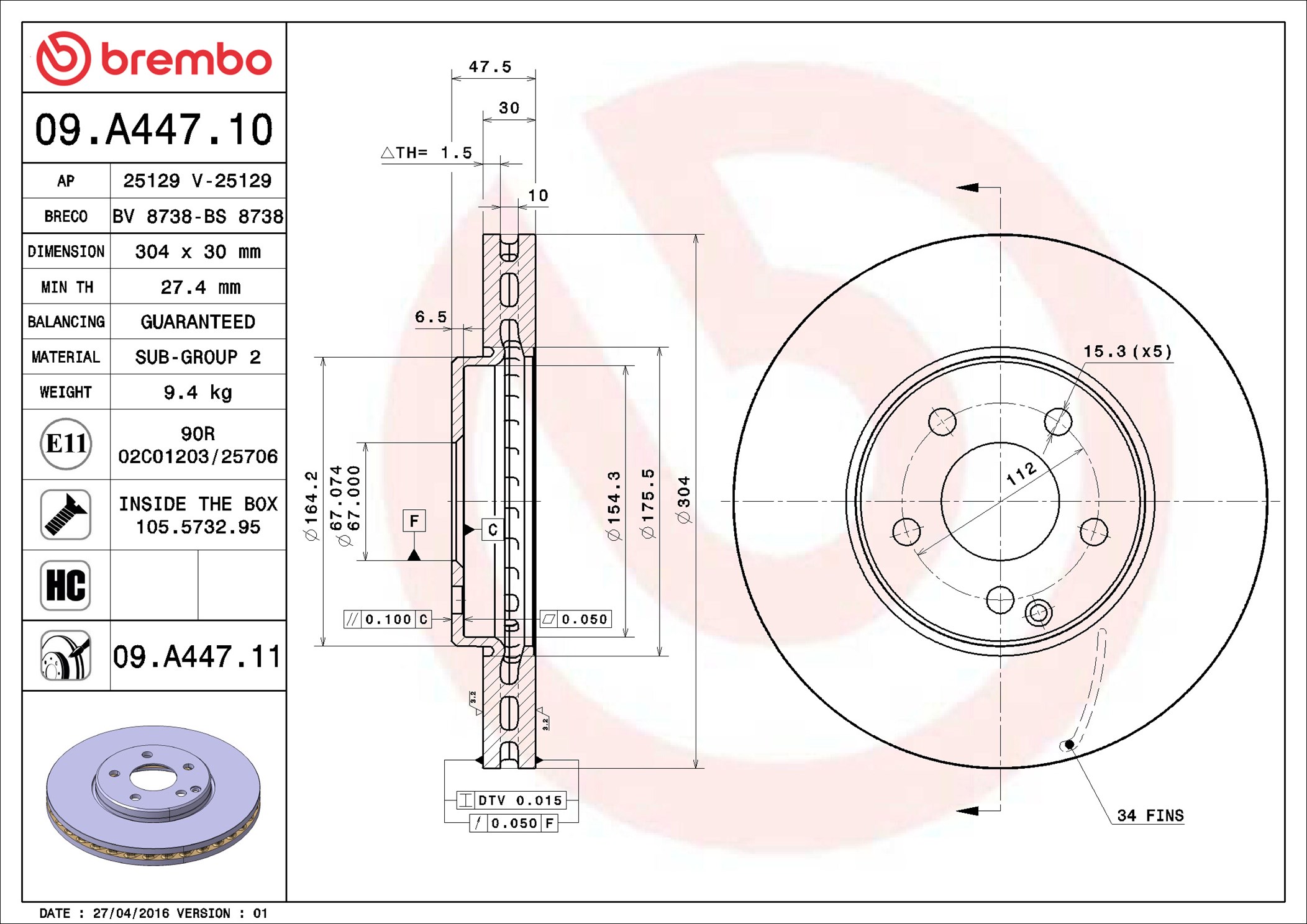 Discofreno - 09.A447.11 BREMBO