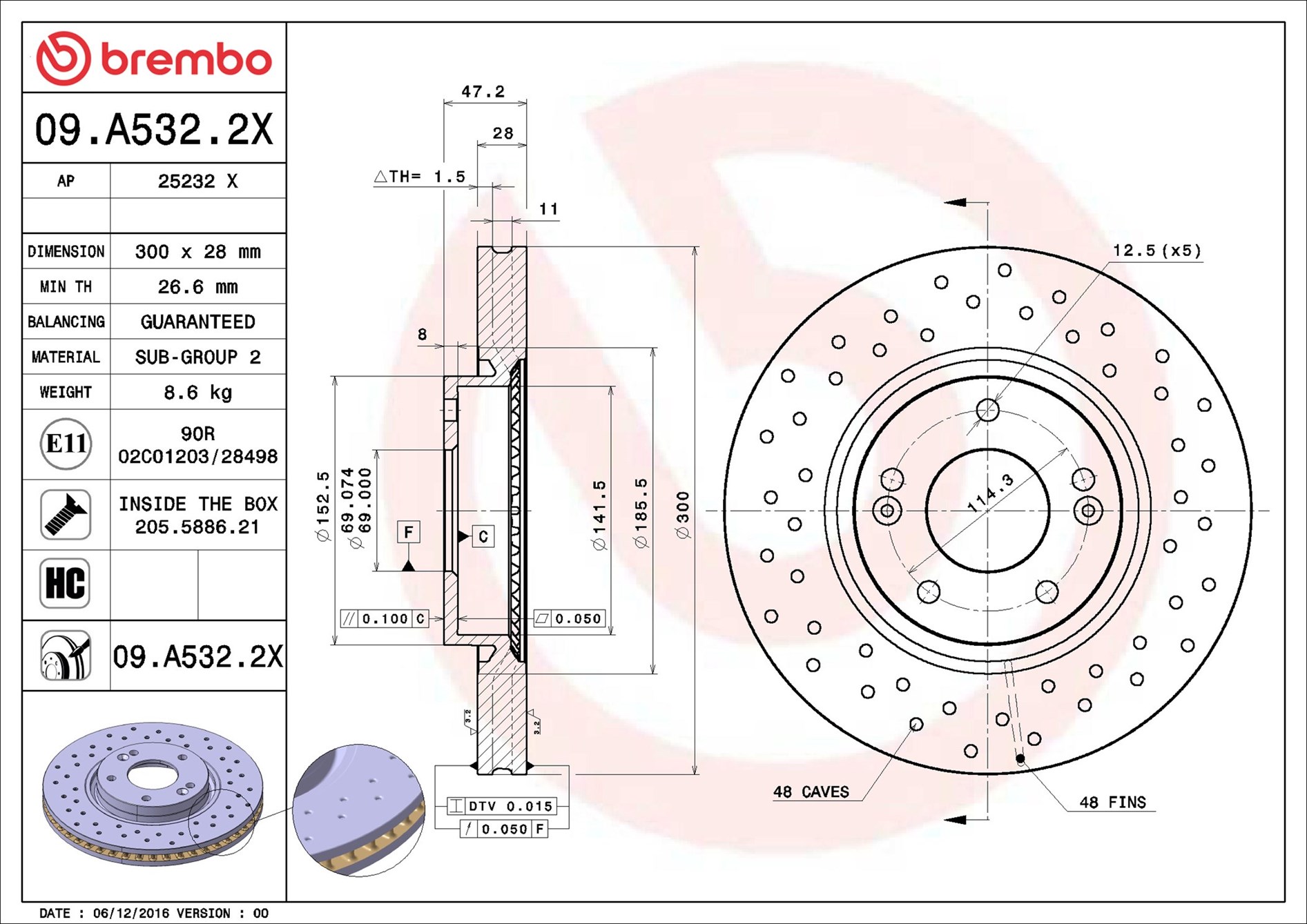 Discofreno - 09.A532.2X BREMBO