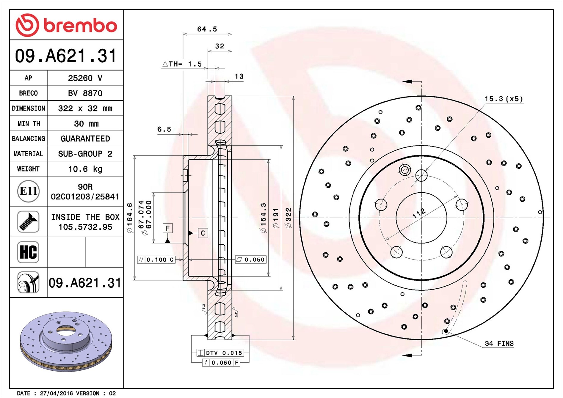Discofreno - 09.A621.31 BREMBO