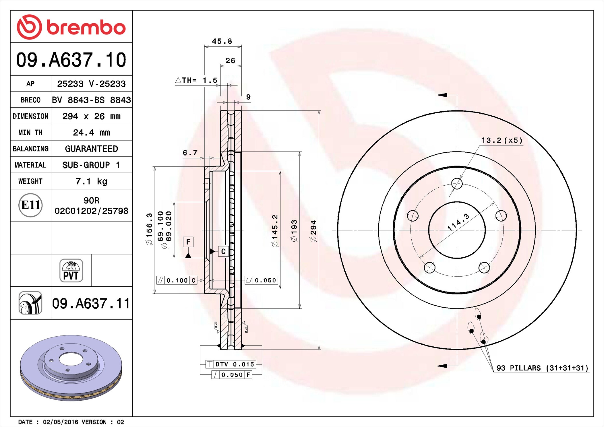 Discofreno - 09.A637.11 BREMBO