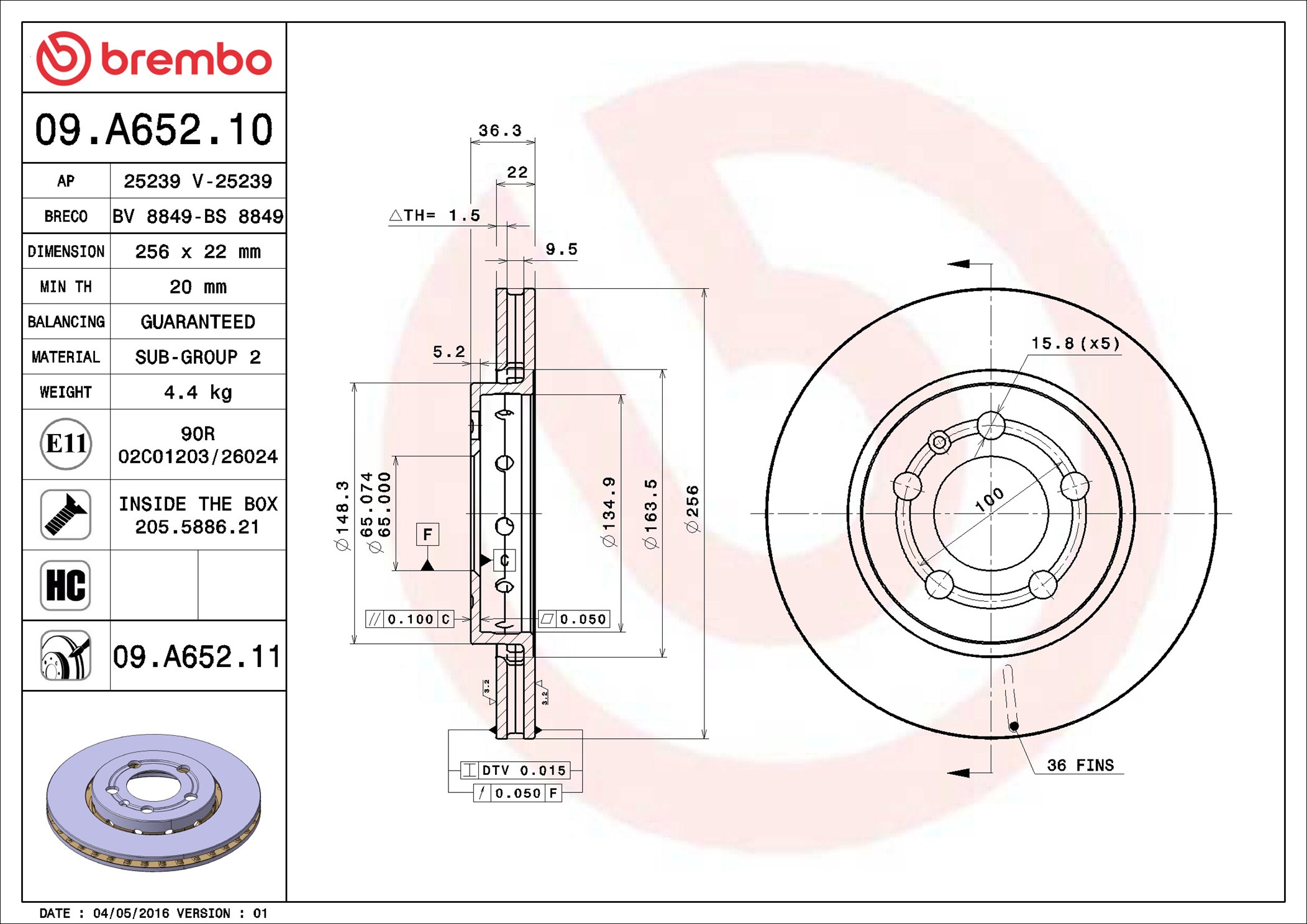 Discofreno - 09.A652.11 BREMBO
