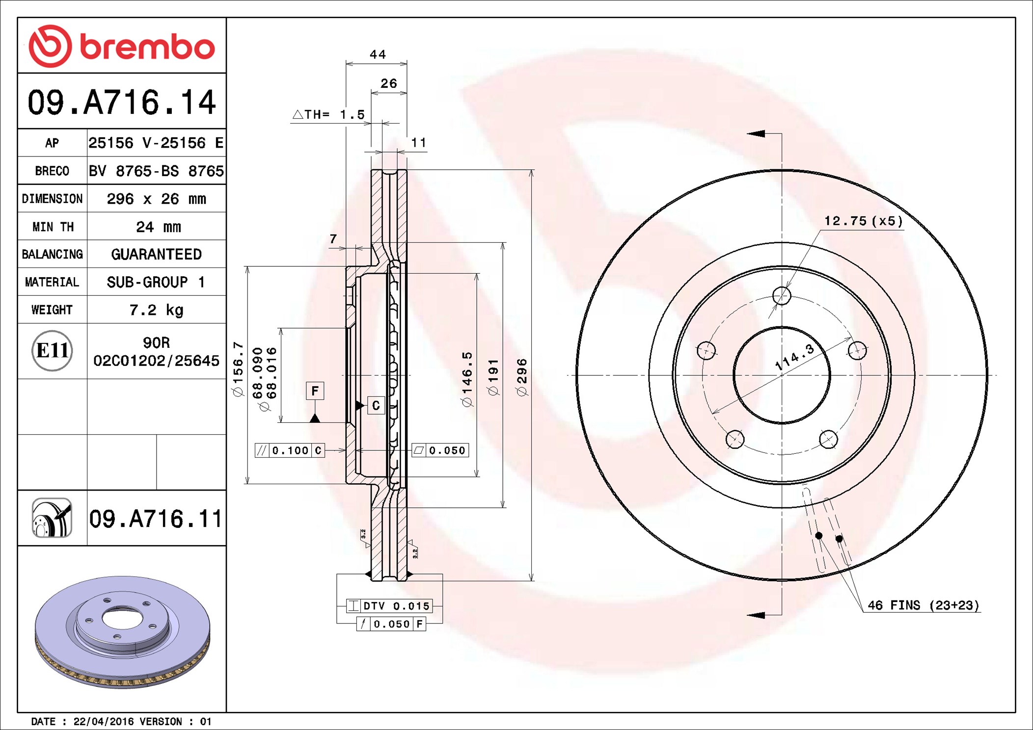 Discofreno - 09.A716.11 BREMBO