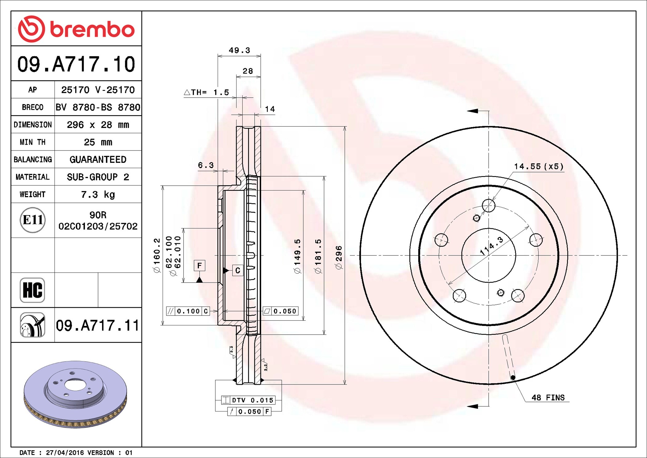 Discofreno - 09.A717.11 BREMBO