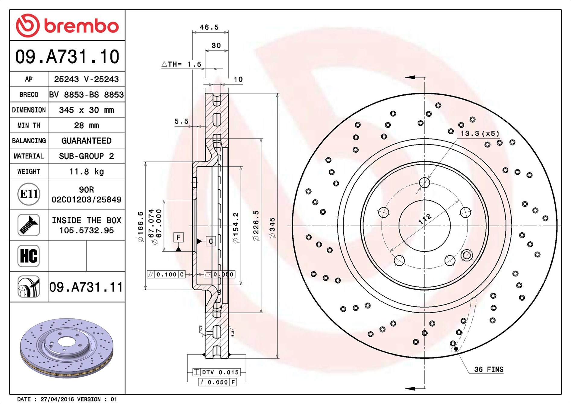 Discofreno - 09.A731.11 BREMBO