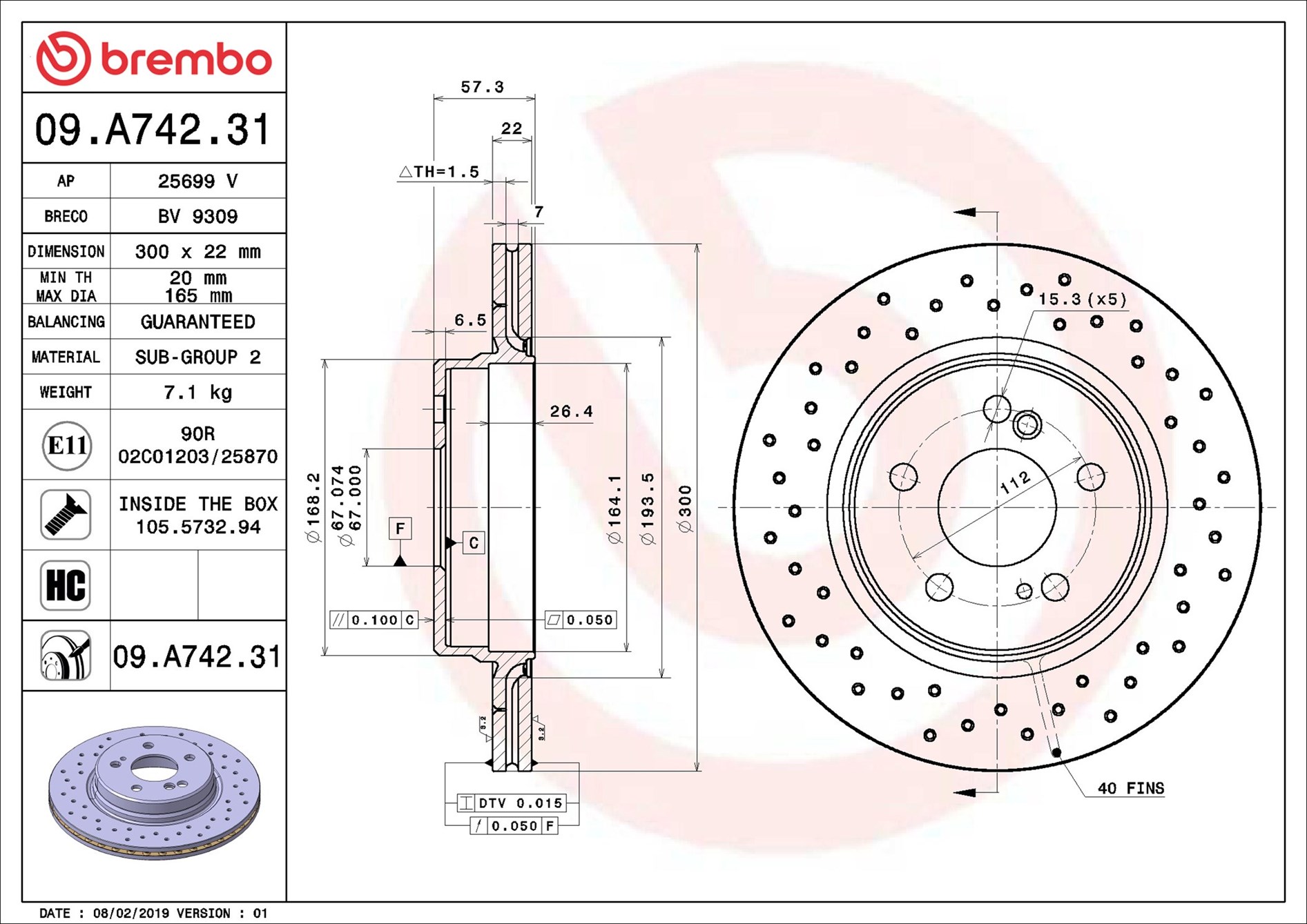 Discofreno - 09.A742.31 BREMBO