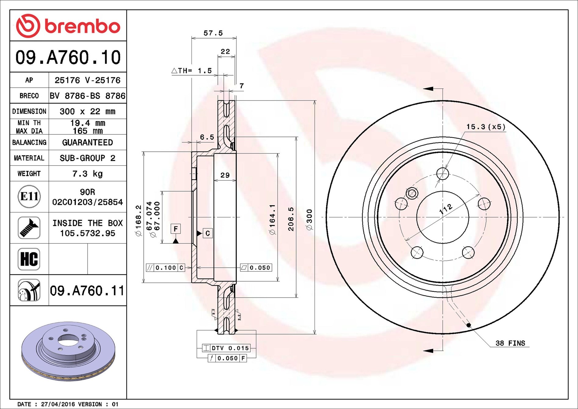 Discofreno - 09.A760.11 BREMBO