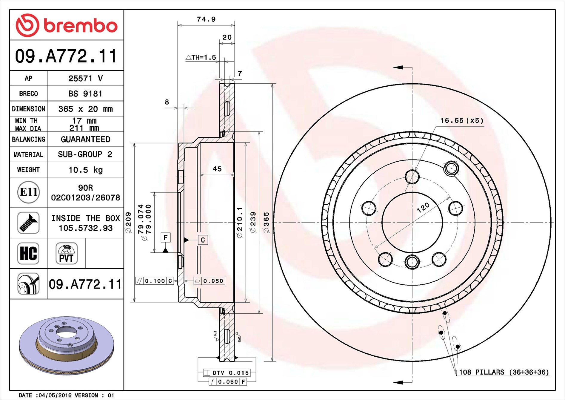Discofreno - 09.A772.11 BREMBO