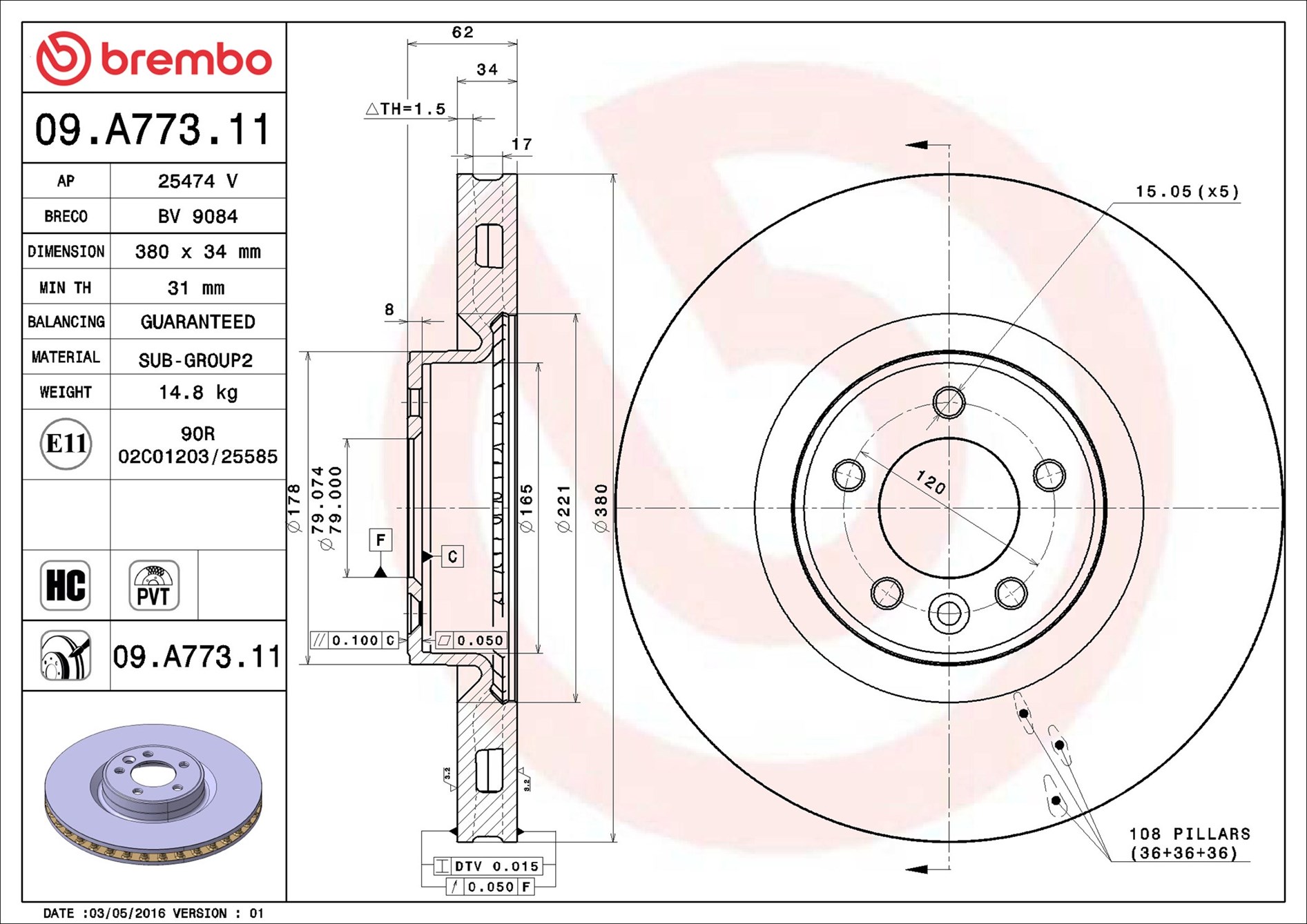 Discofreno - 09.A773.11 BREMBO
