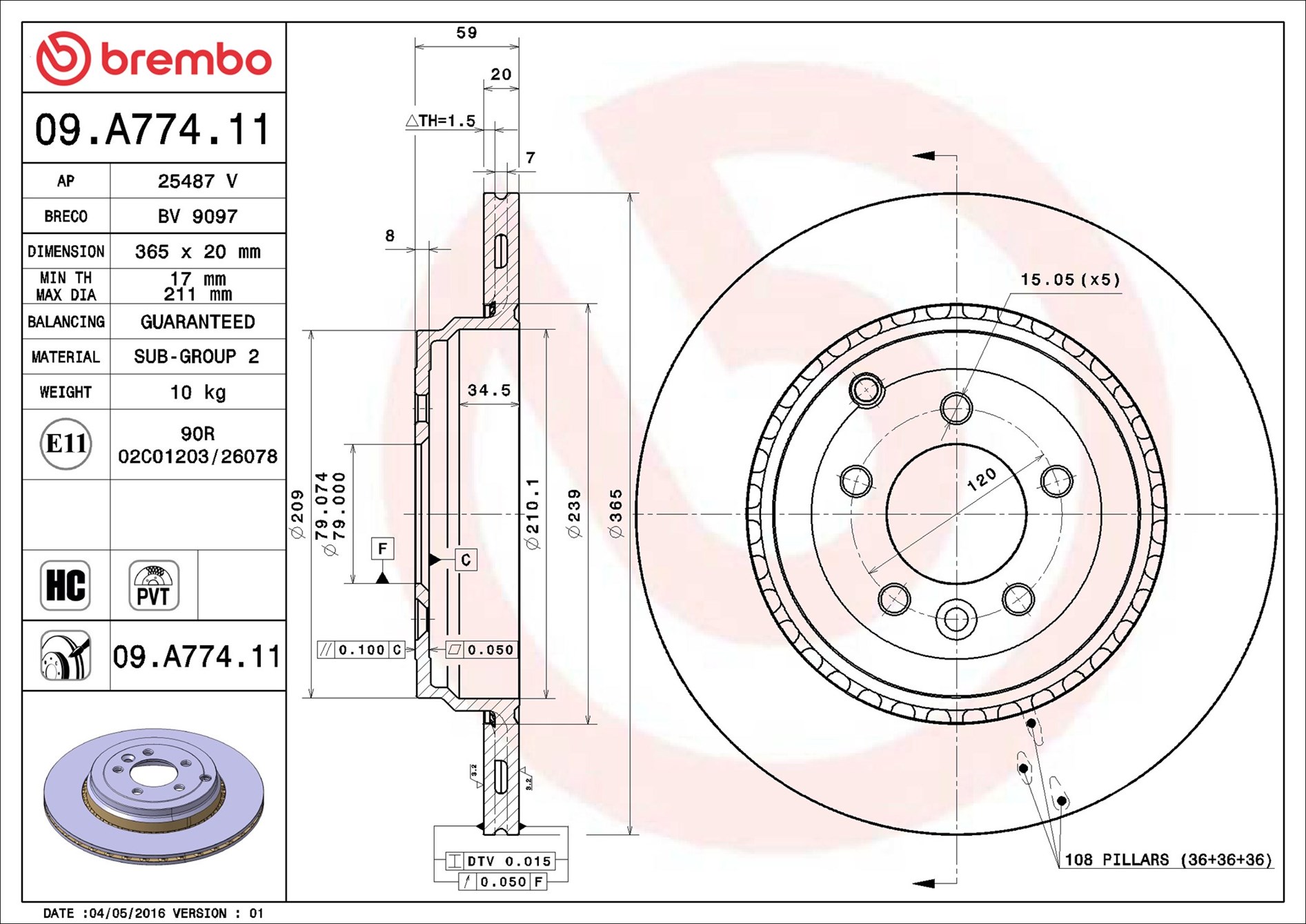 Discofreno - 09.A774.11 BREMBO