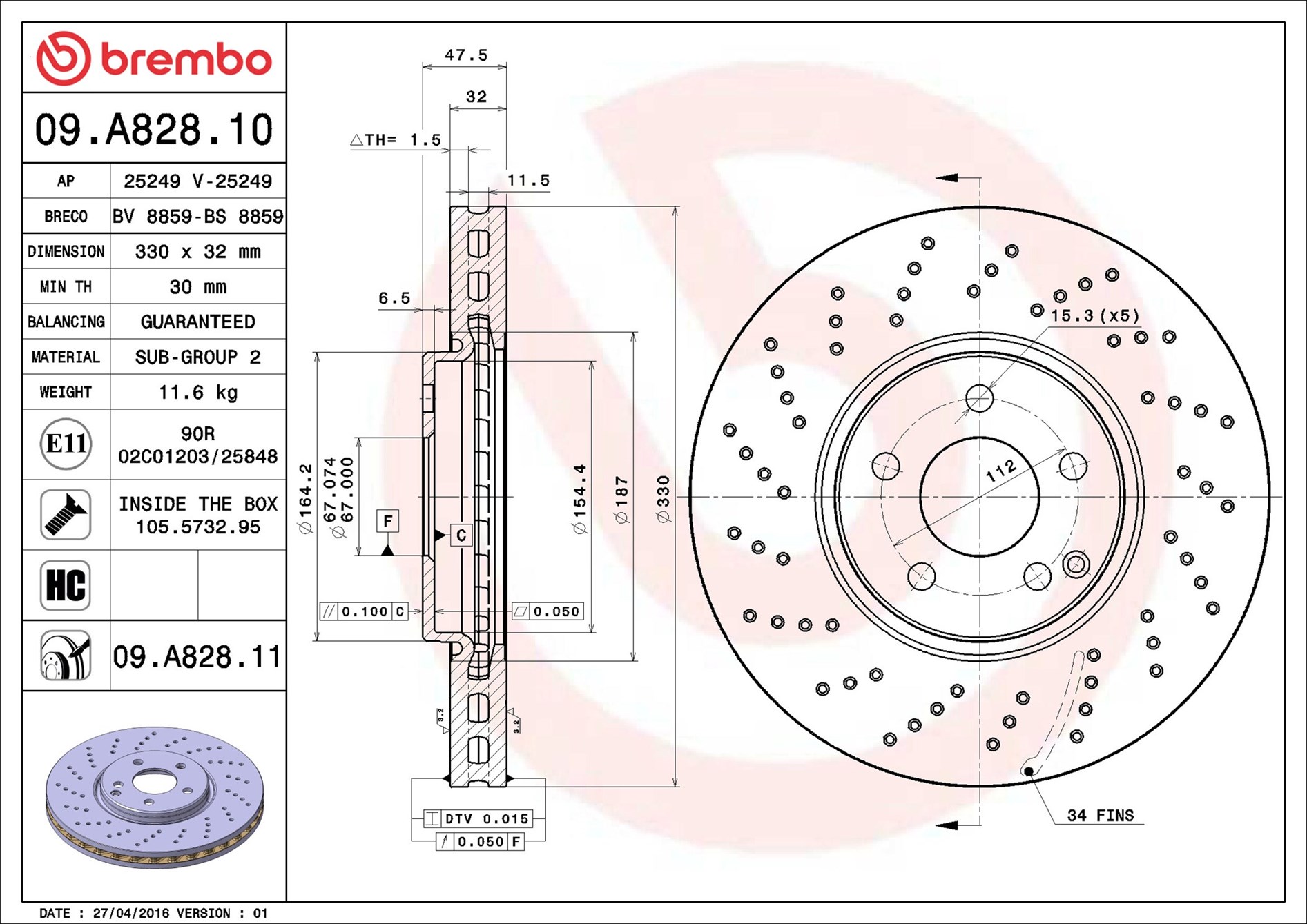 Discofreno - 09.A828.11 BREMBO