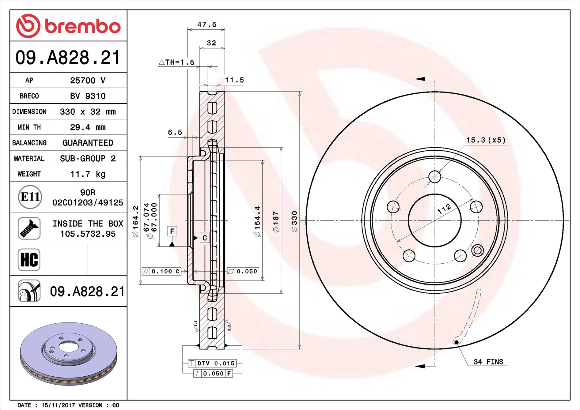 Discofreno - 09.A828.21 BREMBO