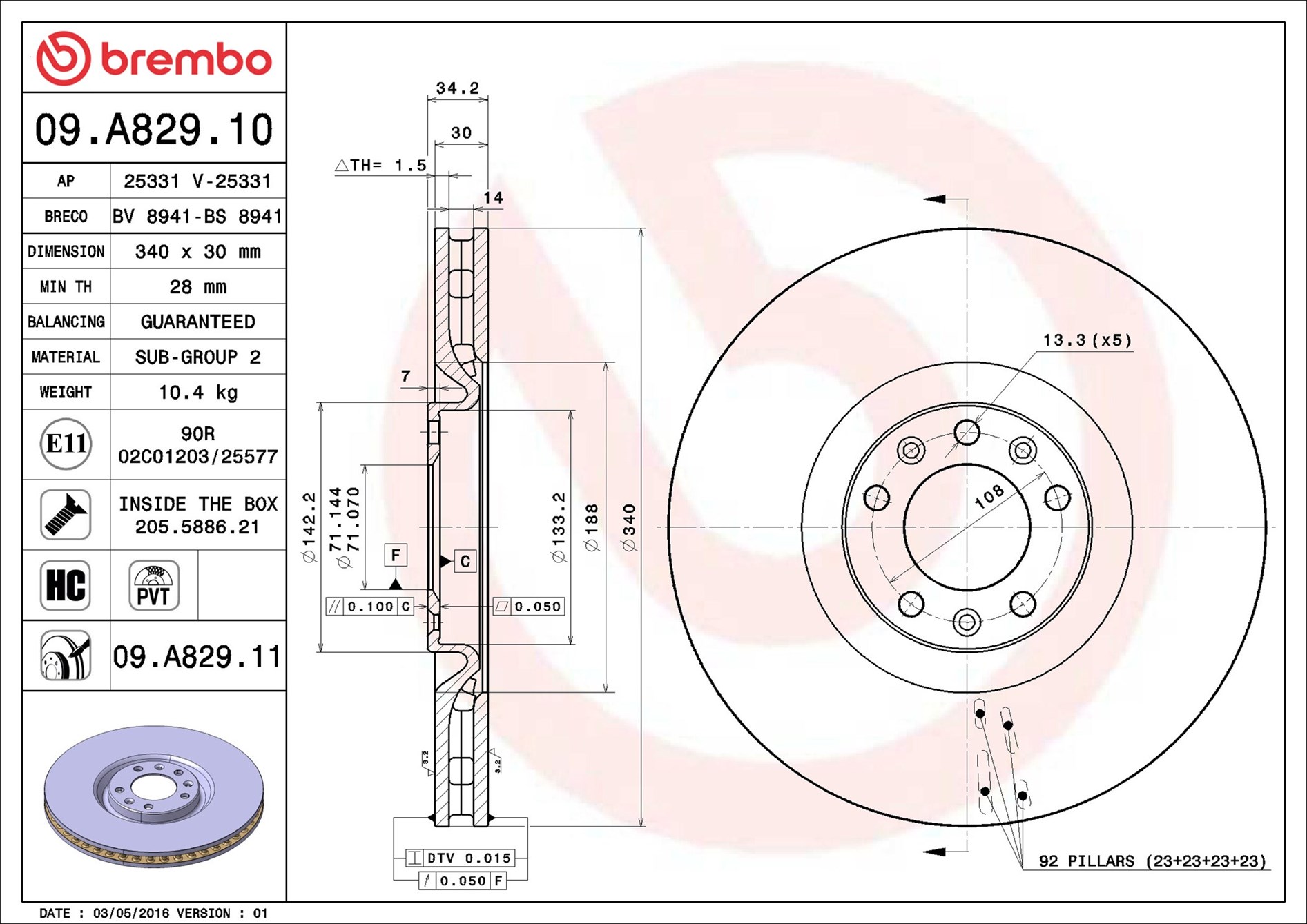 Discofreno - 09.A829.11 BREMBO