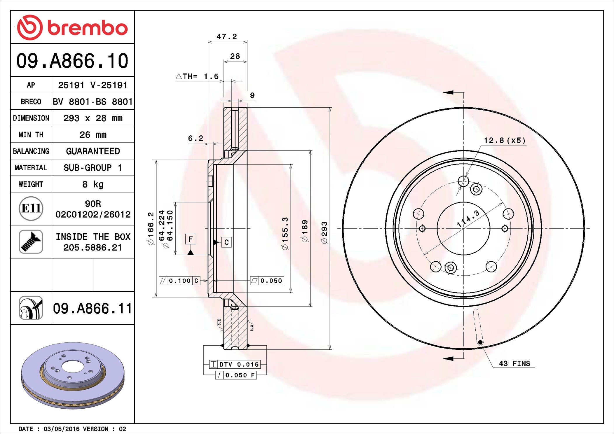 Discofreno - 09.A866.11 BREMBO