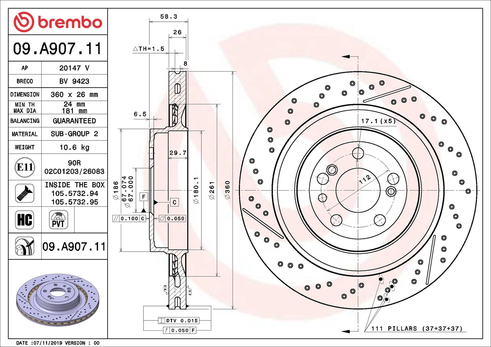 Discofreno - 09.A907.11 BREMBO