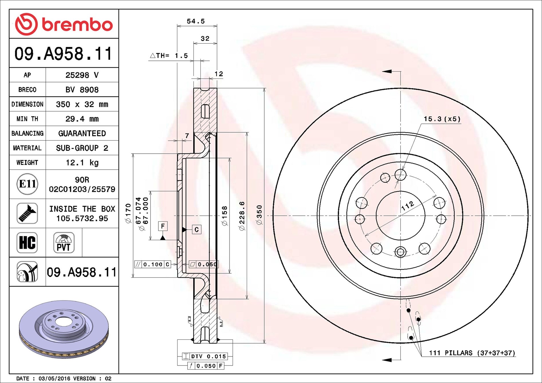 Discofreno - 09.A958.11 BREMBO