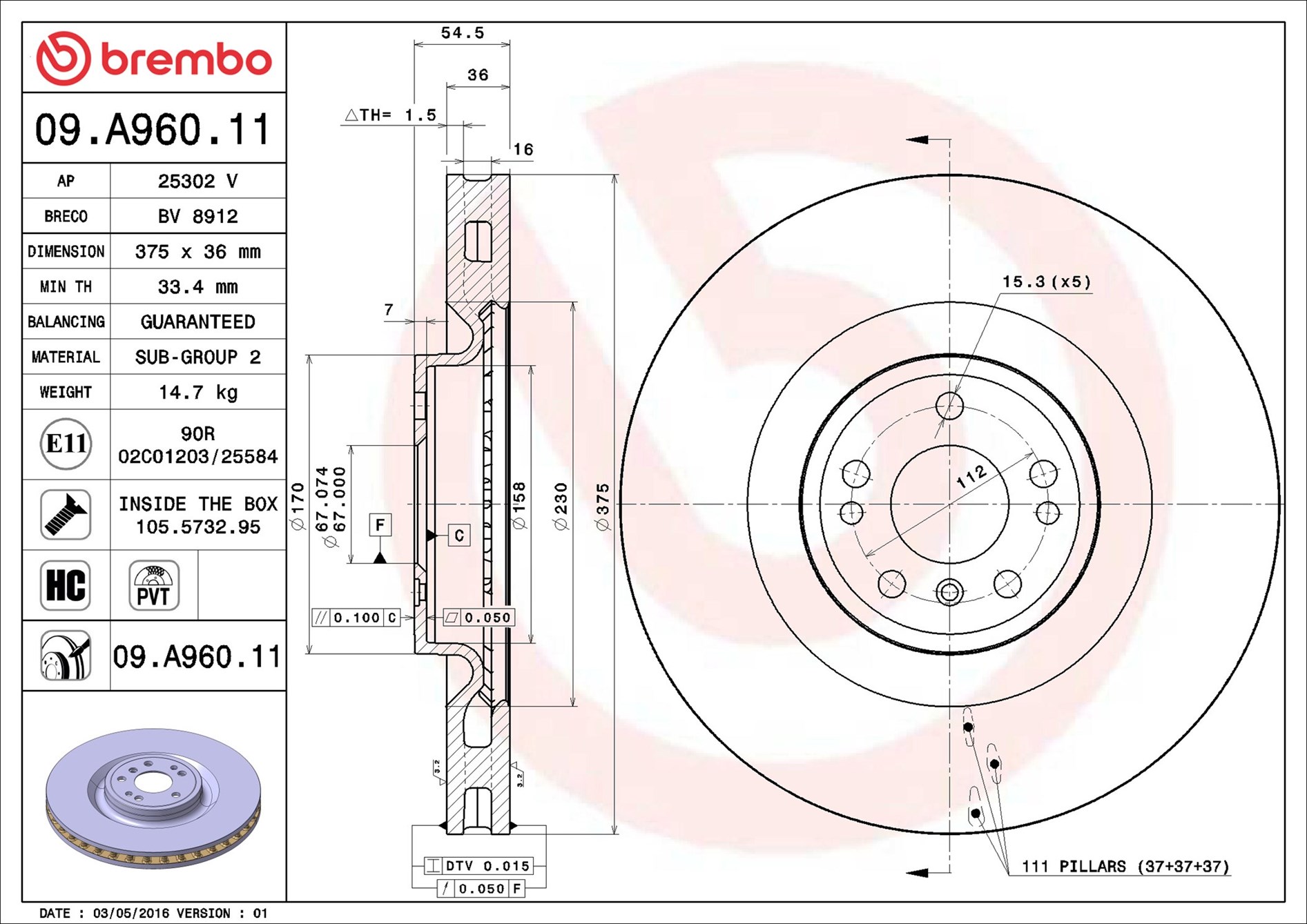 Discofreno - 09.A960.11 BREMBO