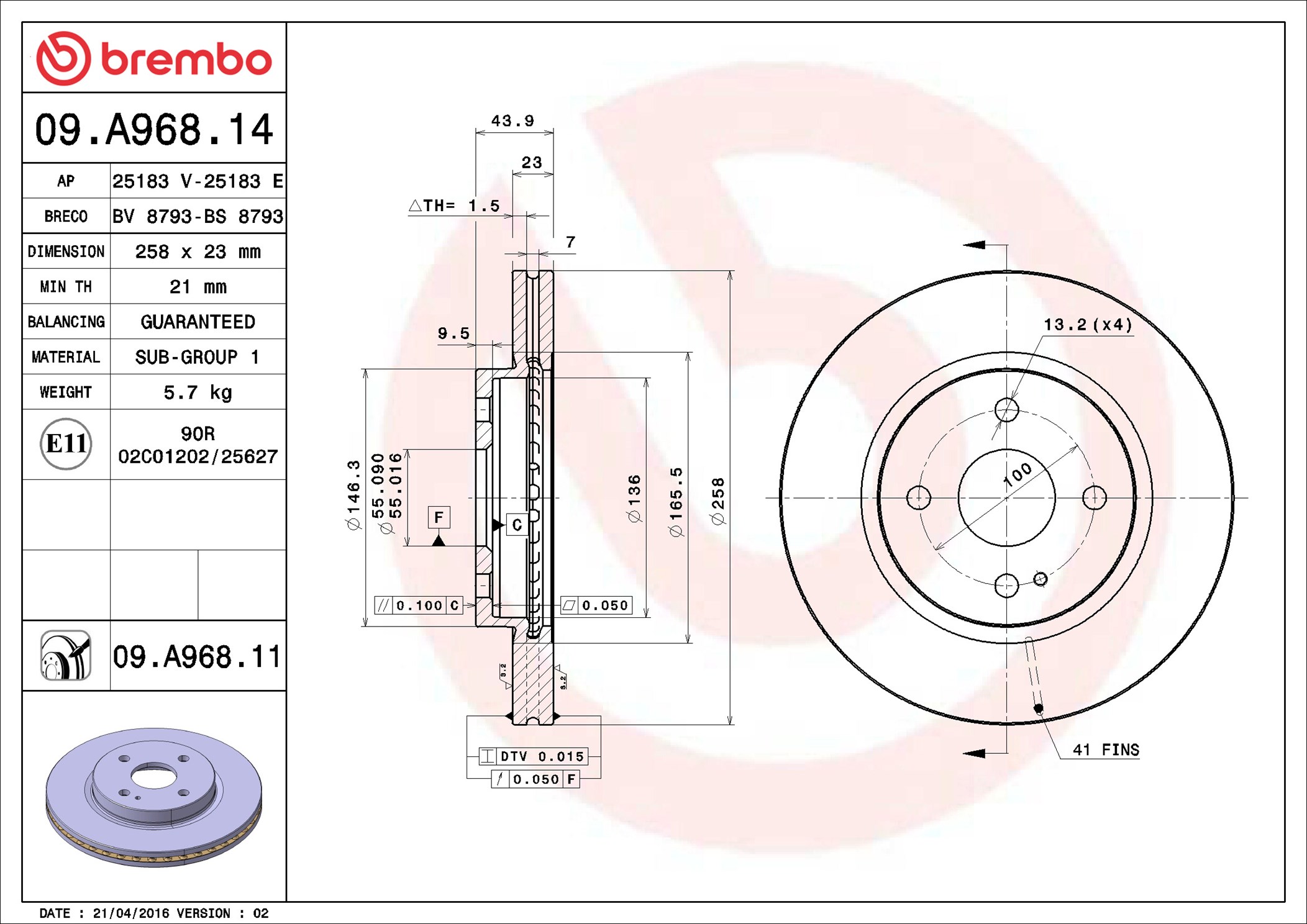 Discofreno - 09.A968.11 BREMBO