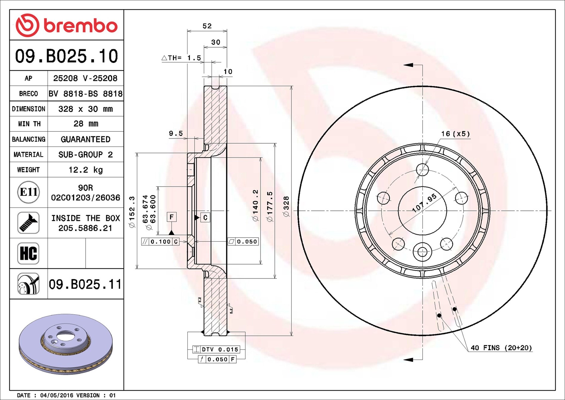 Discofreno - 09.B025.11 BREMBO