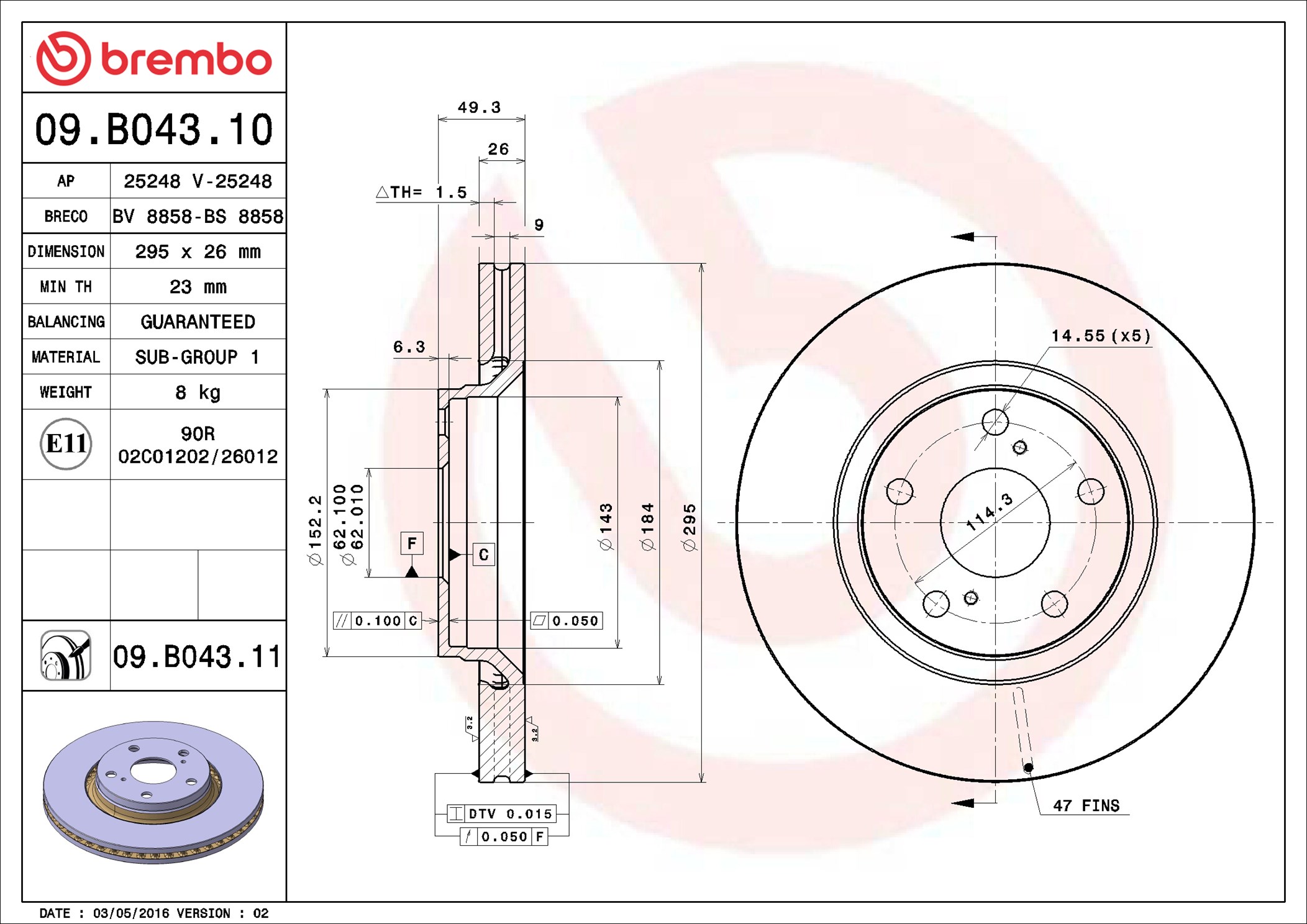 Discofreno - 09.B043.11 BREMBO