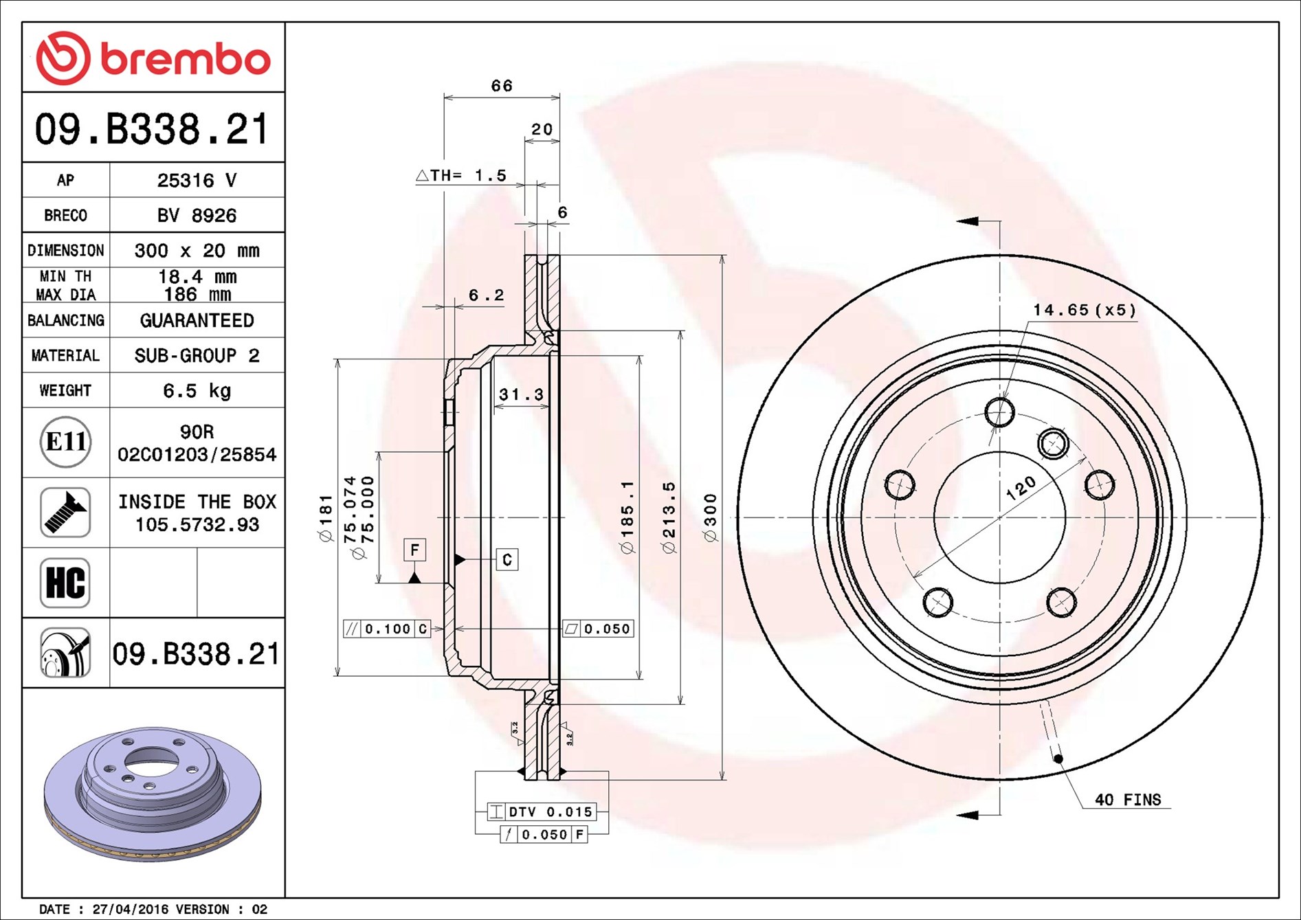 Discofreno - 09.B338.21 BREMBO