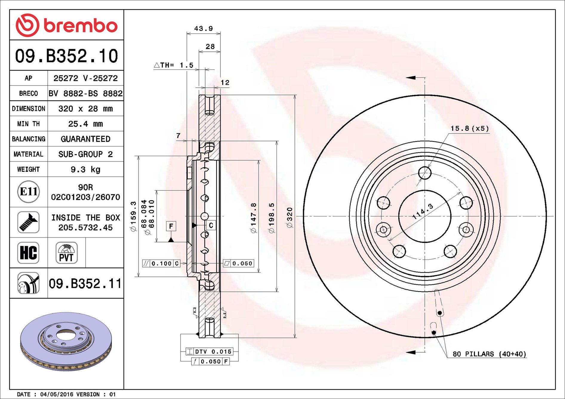 Discofreno - 09.B352.11 BREMBO