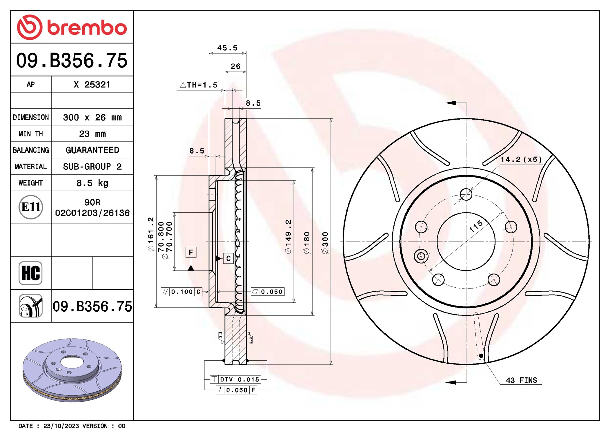 Discofreno - 09.B356.75 BREMBO
