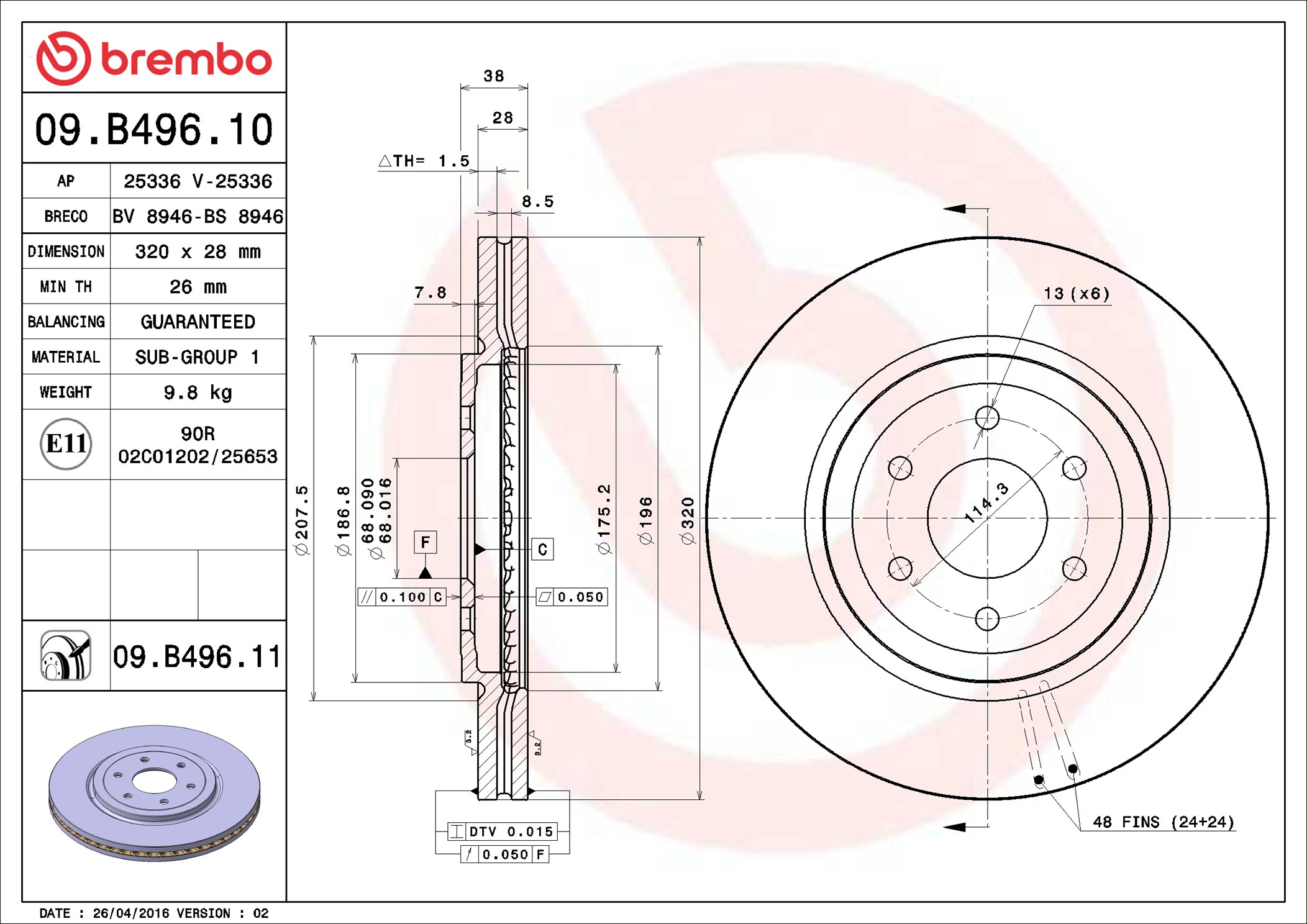 Discofreno - 09.B496.11 BREMBO