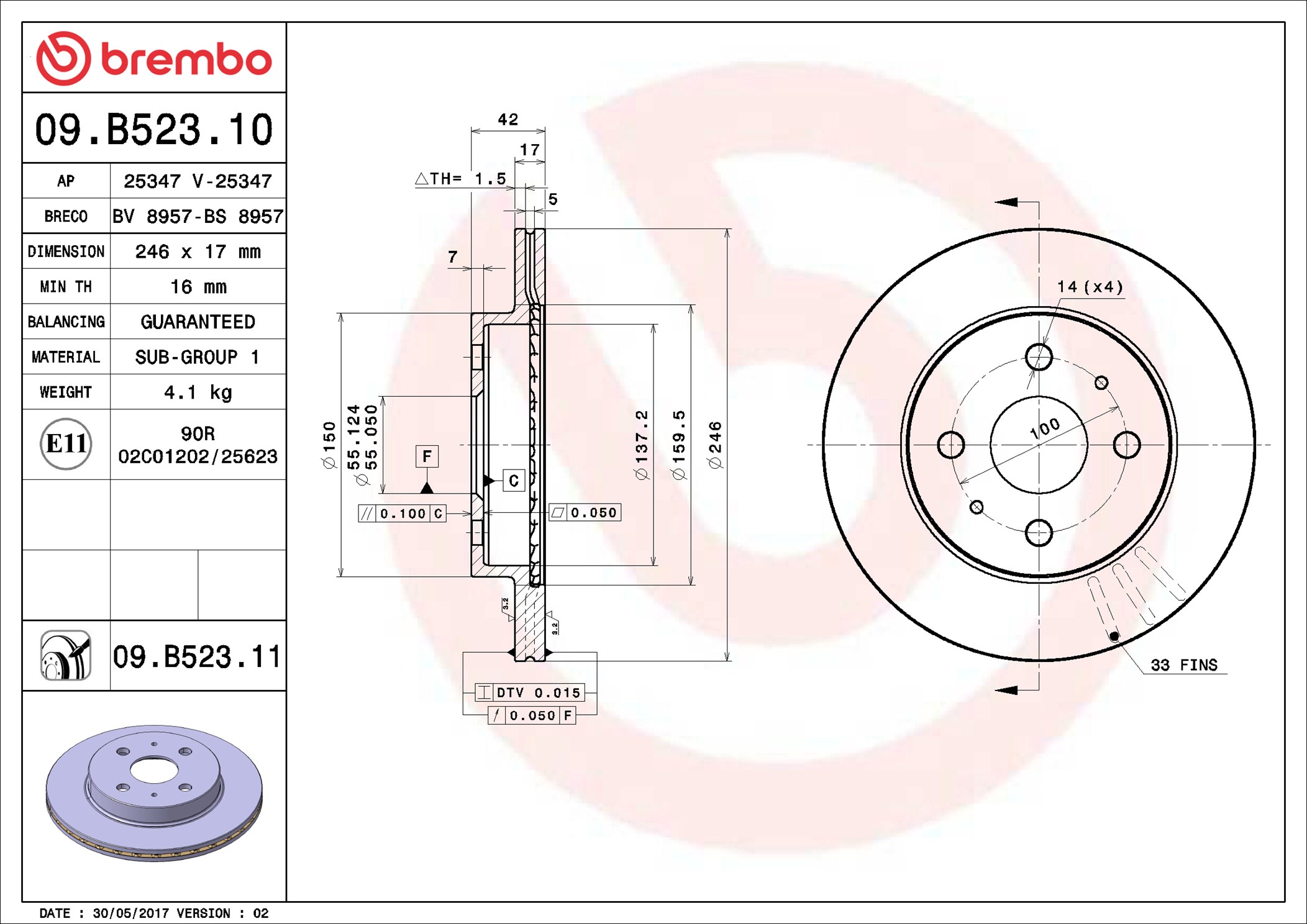 Discofreno - 09.B523.10 BREMBO