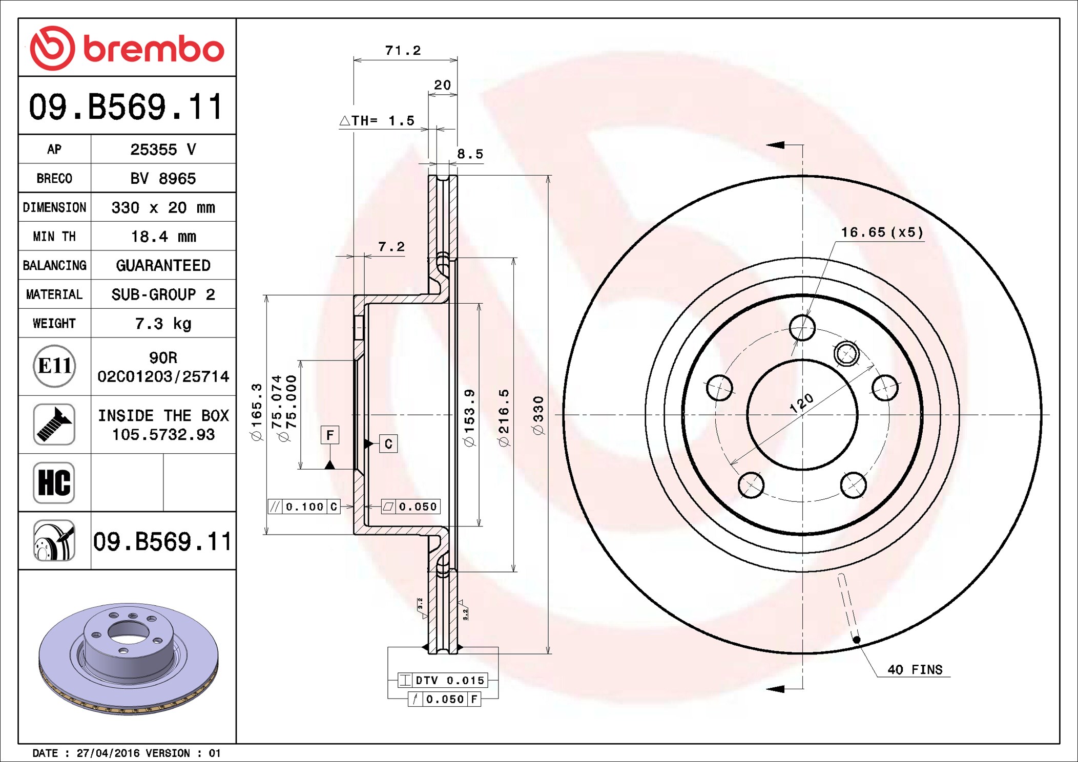 Discofreno - 09.B569.11 BREMBO