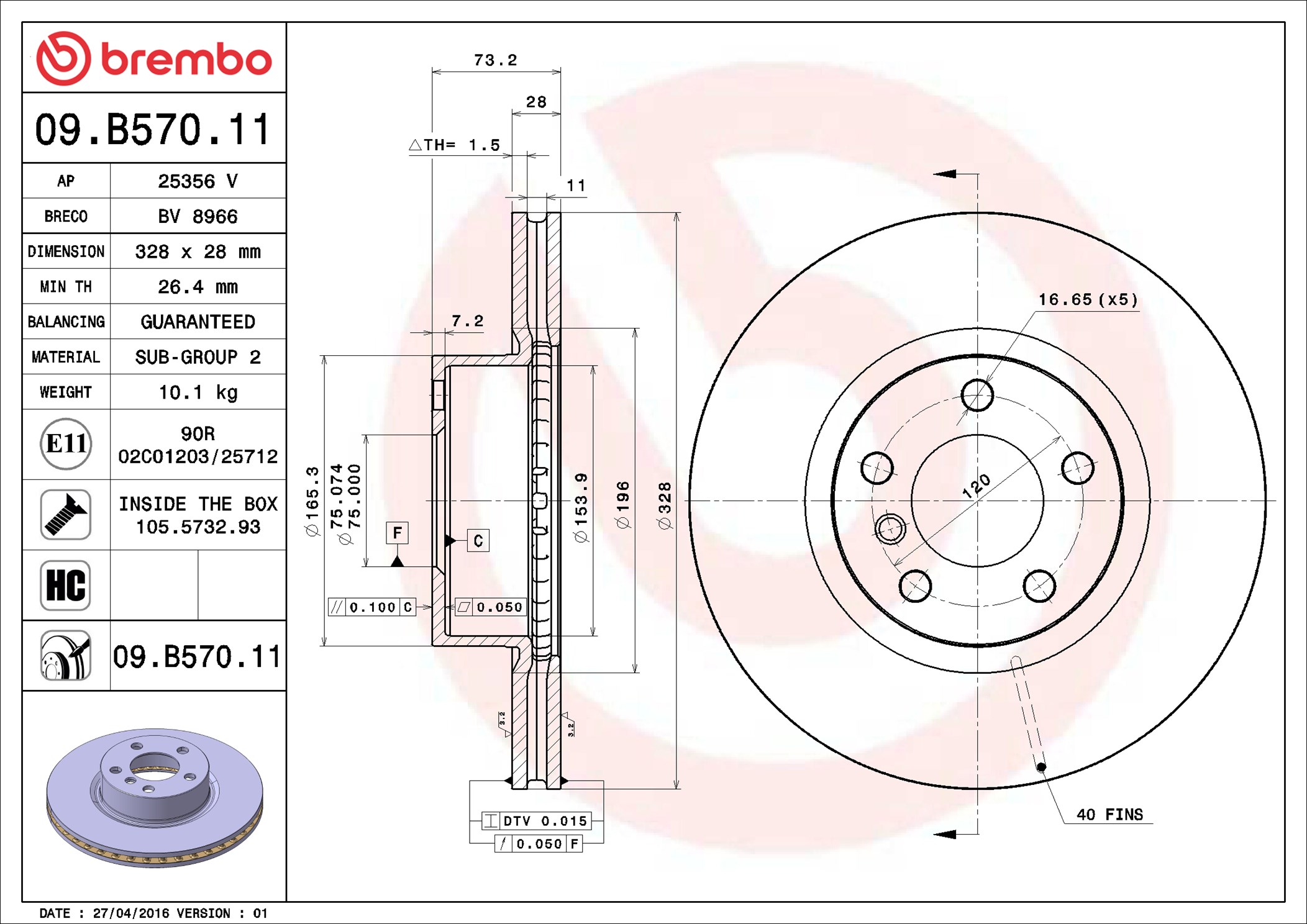 Discofreno - 09.B570.11 BREMBO