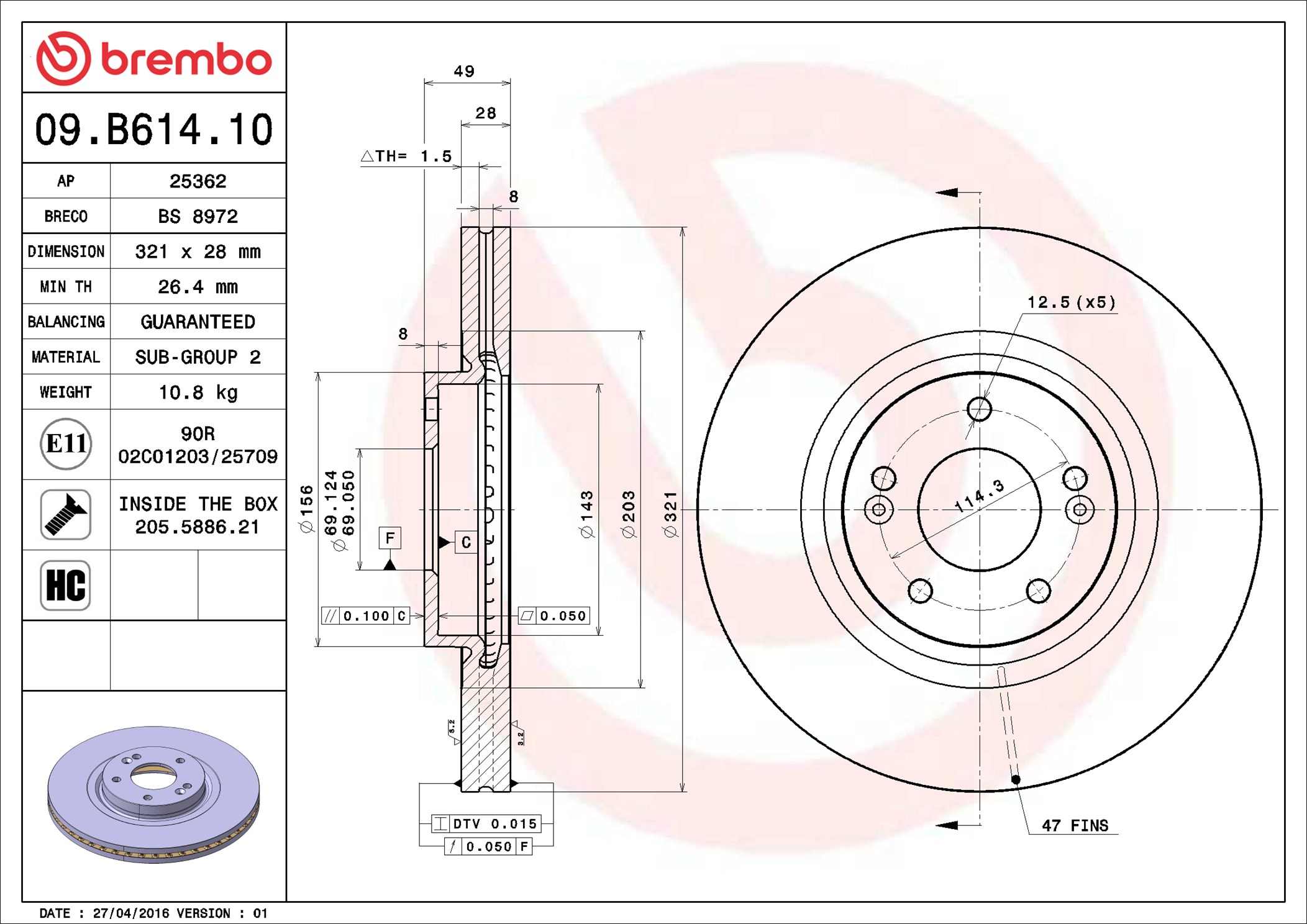 Discofreno - 09.B614.10 BREMBO