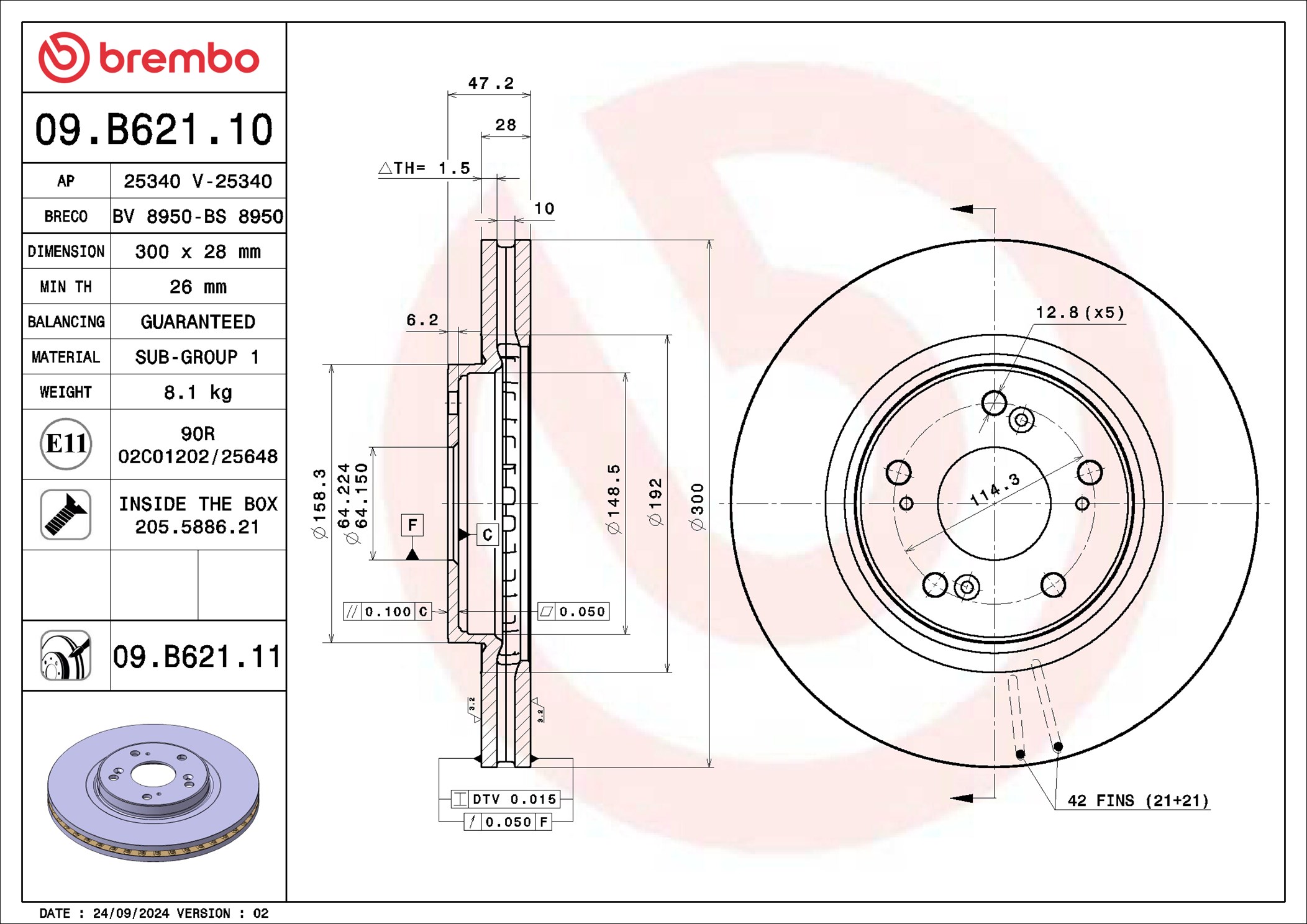 Discofreno - 09.B621.11 BREMBO