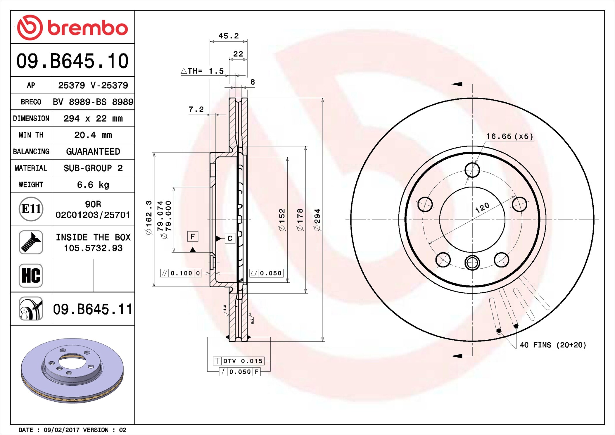 Discofreno - 09.B645.11 BREMBO