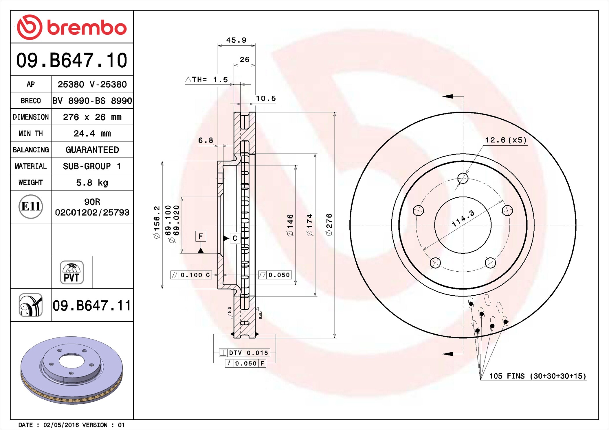 Discofreno - 09.B647.11 BREMBO