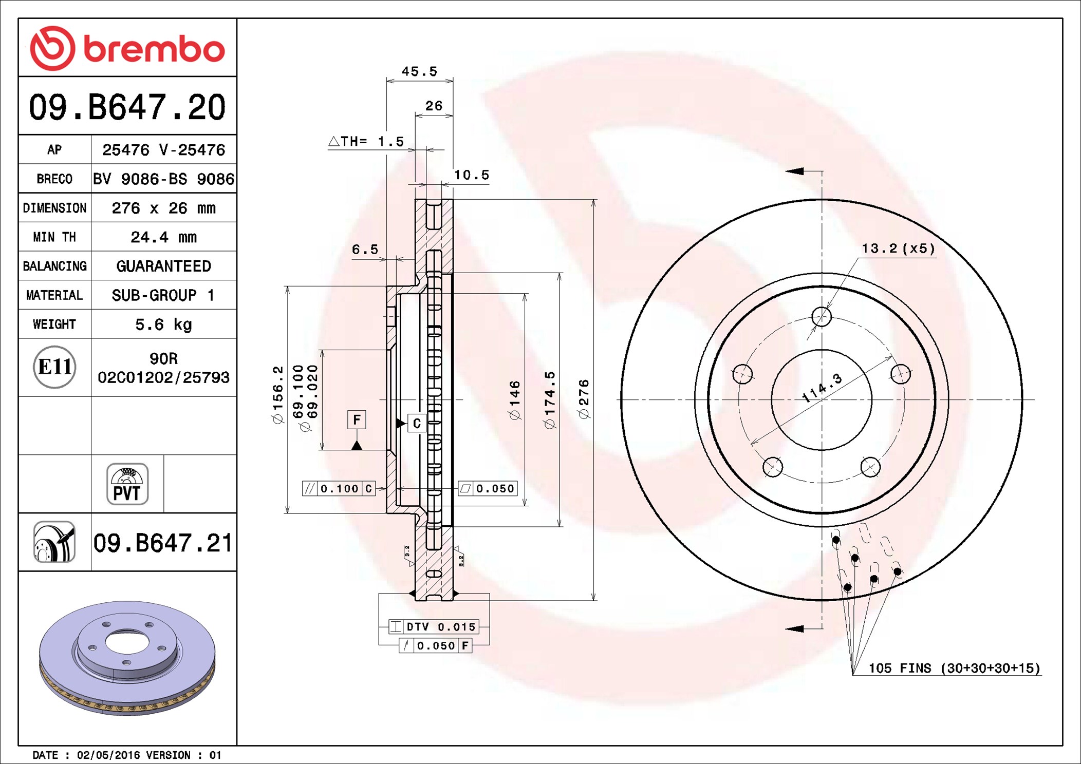 Discofreno - 09.B647.21 BREMBO