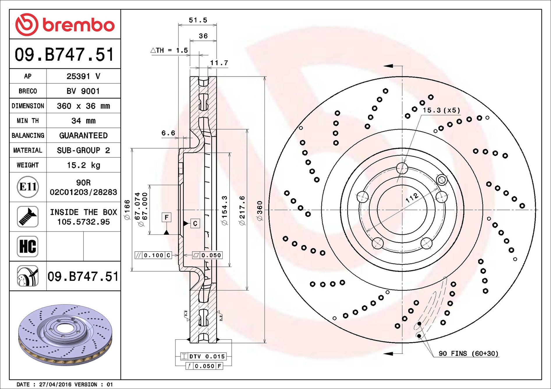 Discofreno - 09.B747.51 BREMBO