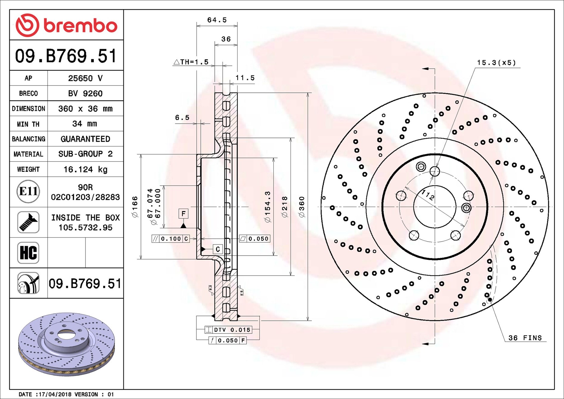 Discofreno - 09.B769.51 BREMBO